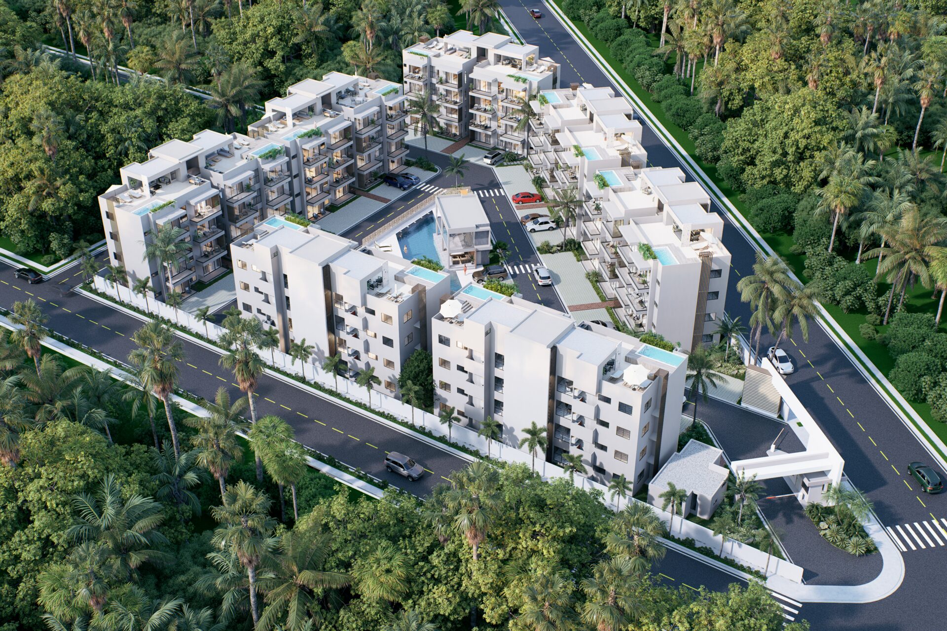 Vista aérea del proyecto Lugimar Residences