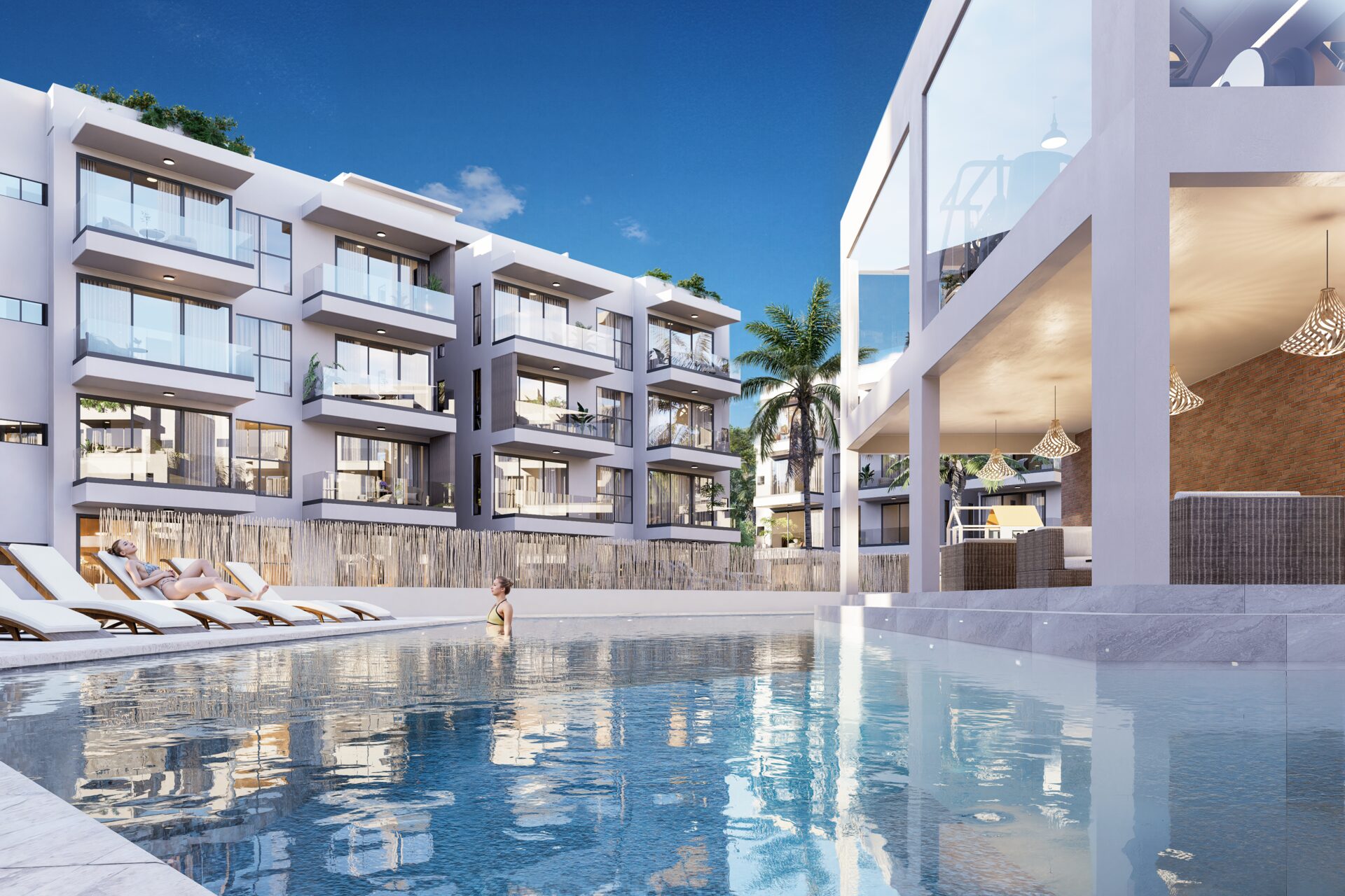 Área de piscina Lugimar Residences